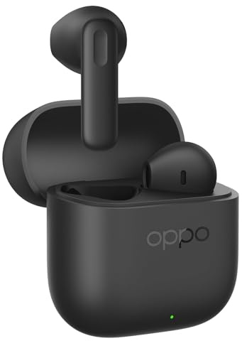 OPPO Enco Buds3, Écouteurs sans Fil, Autonomie de 48 Heures, Bluetooth 5.4, Haut-Parleur de 12,4 mm Commandes, Tactiles Multiples, Réduction Passive du Bruit, Android et iOS, IP55, Noir