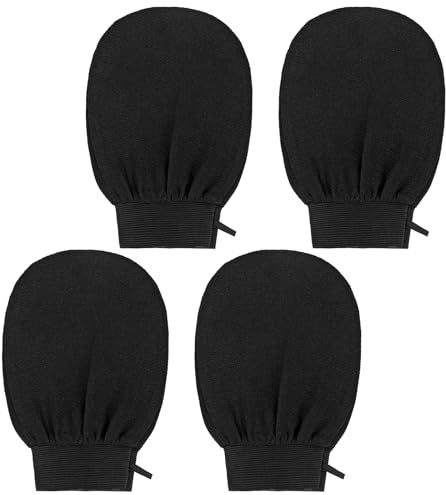 2 par exfolierande handske för kropp, dubbelsidig exfolierande handske kroppsskrubbare, tunga duschhandskar för kroppsskrubb, exfolierar och tar bort döda skidor, asiatisk badmassagevantar för kvinnor