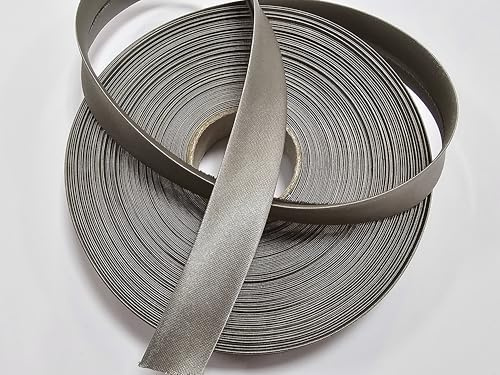 Satin- Schrägband gefalzt 40/20mm grau 10m