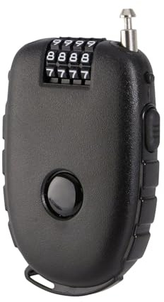 HUVZOR Antivol à câble, antivol pour scooter, vélo, cadenas code velo, serrure en fil métallique, 4 disques à chiffres, câble en acier de 75 cm, pour vélos, skis, casques, bagages