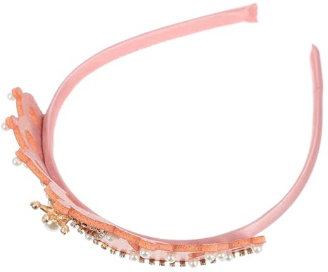 SAFIGLE Serrage-Tête Couronne de pour Filles Diadème en Perles Couleur Rose Poudré Accessoire de Cheveux pour Anniversaire et Fête Ornement Léger et Décoratif