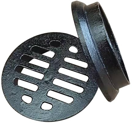 Rejilla Desague Terraza Antiobstrucción de Hierro Fundido, Rejilla Sumidero para Piscina Césped, Entradas de Vehículos, Balcones, Jardines, Negro(8.3 cm/3.3 in)