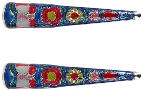 Ipetboom Anillos para Dedos Estilo Chino Puntas de Uñas Cosplay de 8 CM Metal Ligero Color Azul Imitación Esmalte Cloisonné 2 Piezas para Disfraces y Fiestas Temáticas
