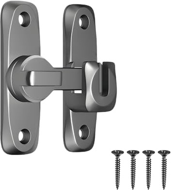GUOYOU Pestillo Puerta Corredera,Cerradura Pestillo Puerta 90/180 Grados | Pestillos para Puertas Cierre Cerrojo Interior con Tornillo,para Habitaciones Cuartos Baño Puertas Correderas Gris