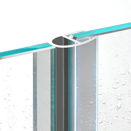 Joint de Porte de Douche de 2 m, Joint Douche Paroi Verre Type H/F/U pour Portes de Douche Sans Cadre, Compatible avec Le Verre de 6/8/10/12 mm(U-8mm)