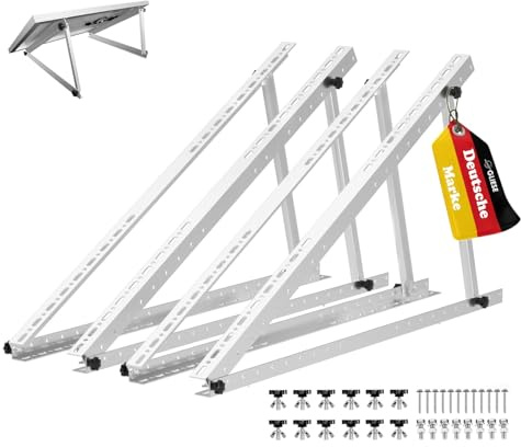 4x GLIESE Balkonkraftwerk Halterung 114 cm,Aluminium Solarmodul Halterung,Solarpanel Halterung,PV modul halterung ,Halterungen Balkonkraftwerk,Verstellbarer Winkel Von 0°-90°,0% MwSt