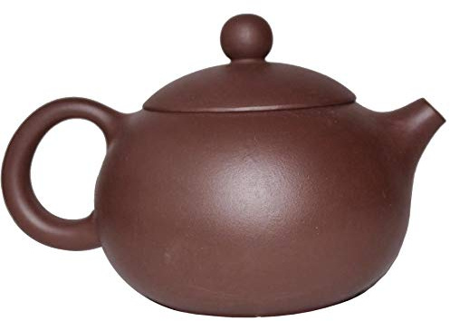 Tetera clásica china Xishi Zisha de arcilla infusora para té suelto, flor tallada a mano (floreciente)