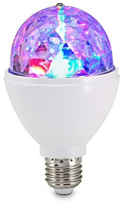 BRILONER - Lampadina LED cambiacolore, luci festa discoteca, rotabile, 3 W, adatta a tutte le lampade con montaggio E27, luce stroboscopica, luce discoteca per feste, luci strobo, Ø7.3x12.9cm (DxA)