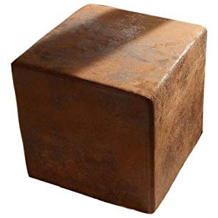 DELIFE Sitzhocker Dado Braun 45x45 cm Vintage Optik Hocker Sitzwürfel