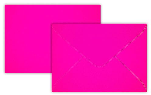 25 Briefumschläge Mini geeignet für Visitenkarten Neon Pink 6 x 9 cm Verschluss-Technik: feuchtklebend, Grammatur 100 g/m²