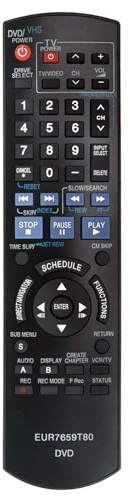 New EUR7659T80 Replaced Remote fit for Panasonic DVD Recorder DMR-EZ47 DMR-EZ475 DMR-EZ47V DMR-EZ47K DMR-EZ475VK DMR-EZ475V