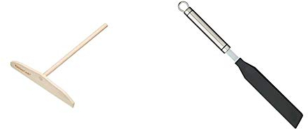 KitchenCraft Wooden Pancake/Crêpe Spreader & Professional Nylon Spatula/Palette Knife with Stainless Steel Handle, 33 cm (13)