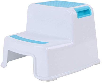 Venus Valink 2 Stufenhocker für Kleinkinder, Kinder-Hocker, rutschfest, für Badezimmer, Küche, Toilette, Töpfchen-Hocker, Kinder-Fußhocker für Training, rutschfest, weicher Griff blau