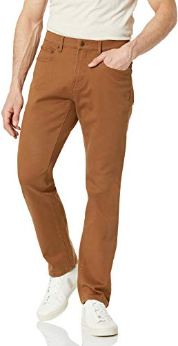 Amazon Essentials Men's Athletic-Fit Stretch Jeans - Discontinued Colors, Dark Khaki Brown, 34W x 31L