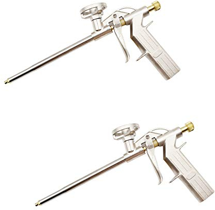 CINY Pistola per Schiuma Poliuretanica, Metallo Pistola Per Schiuma Espansa Ad Espansione In Pu Resistente Per Mastice Da Costruzione Calafataggio, Riempimento, Sigillatura (2 pz oro)
