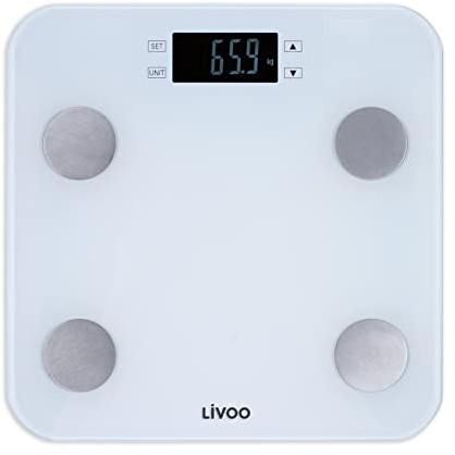 Livoo - Pèse -personne impédancemètre DOM427 - jusqu'à 180kg, précision 100g, écran LCD, 7 indicateurs, 13 mémoires utilisateurs