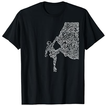 Climbing Alpinisme Bouldering Grimpeur Escalade T-Shirt, Homme, Noir, L