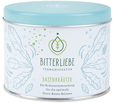 BitterLiebe® Teemanufaktur Basenkräuter Bio Basentee Kräutertee lose 70g Tee mit Bitterstoffen I Brennnessel, Schafgarbe uvm. I ca. 70 Tassen I tee lose (50g)