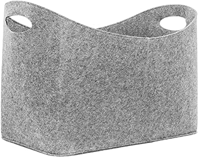 KUYWLMKMZZ Holzlagerung Filztasche Brennholz Träger Filz Tasche Korb Feuer Holz Tasche Brennholz Korb for das Tragen von Holz zu Hause oder Camping Brennholz Tragetasche (Color : Grey)