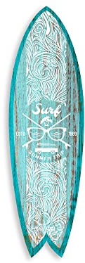 DECLINA, Dekorativ surfbräda, utskrift på alu-dibond, väggdekor, dekorativ surfbräda Summer Trip, 100 x 30 cm