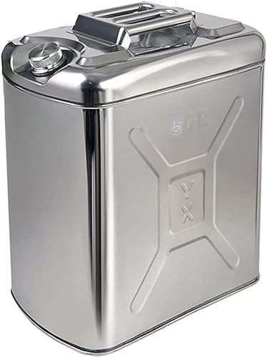 CHUNTIANMEI Garrafa Gasolina Tanque De Combustible De Acero Inoxidable,BidóN De Gasolina PortáTil,BidóN De Combustible Espesado,Tanques De Combustible De Repuesto,para Motocicletas Y AutomóVil,50L