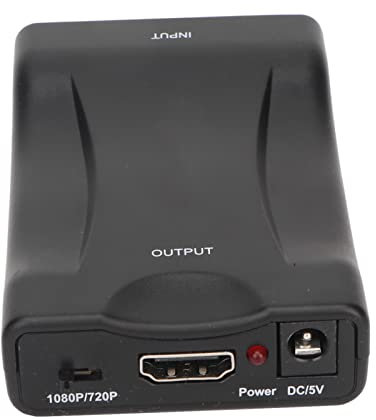 SCART a HDMI Converter, SCART a HDMI Audio Video Converter Scaler Adapter, 1080P SCART a HDMI Video Audio Upscale Converter Adapter para HD TV DVD