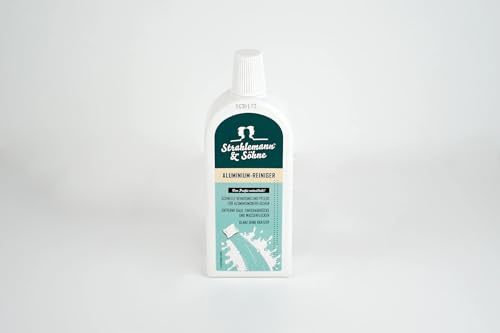 Strahlemann & Söhne Aluminium-Reiniger 500ml – kratzfreie Reinigung & Pflege – entfernt Kalk, Fingerabdrücke & Wasserflecken
