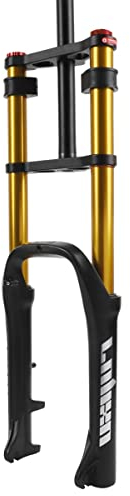 LHHL Mountain Vordergabel 20 Zoll Doppelschulter Magnesiumlegierung Mountainbike Gabel Rückpralleinstellung Federweg 120mm MTB Luft Federgabel 1-1/8 QR (Color : Gold, Size : 20 inch)