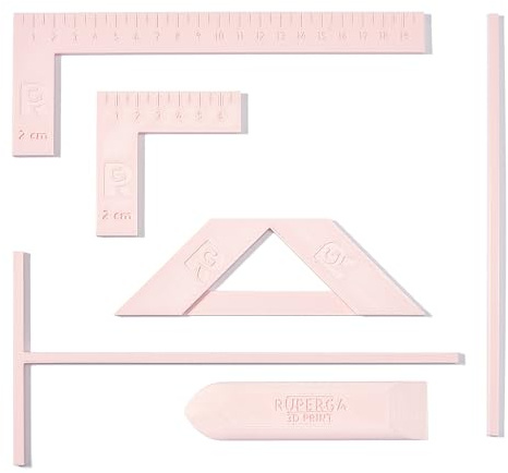 Ruperga 3D Print -Kit Complet pour la Reliure, Règles de Reliure Scrapbooking, Inclut une Règle en L longue et courte, une Règle en T, un Séparateur, une Équerre pour Couper les Coins et une Plieuse.