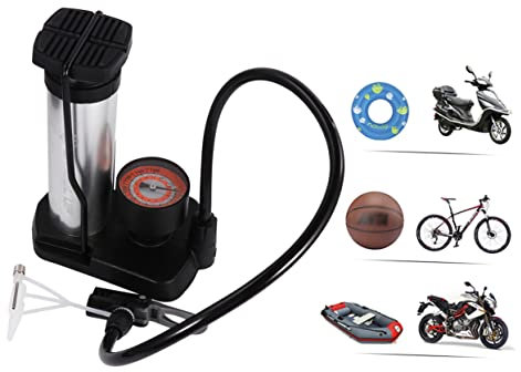 Toddmomy Standpumpe Für Fahrradreifen Tragbare Fußpumpe Inflator Für Fahrräder Hochdruck-pumpe Metall-Schlauch-Design Geeignet Für Motorräder Schwimmringe Bälle Einfache Bedienung