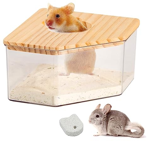 Nizirioo Haustier Hamster Badezimmer, Hamster Toilette Sandbad Container Toilette Transparente Acryl Hamster Badebox Haustier Badewanne Hamster Sandbad Badezimmer Für Rennmäuse Gerbil Kleintiere