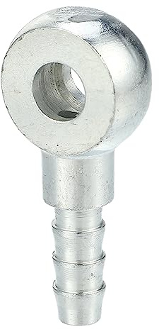 A ABSOPRO Banjo Schlauchbarb Fitting Silberton 1 Stück Für Motorrad Auto | Metall, Innendurchmesser 8mm, Außendurchmesser 8mm, Bremssystem, Luft, Kraftstoffmotor, Universell