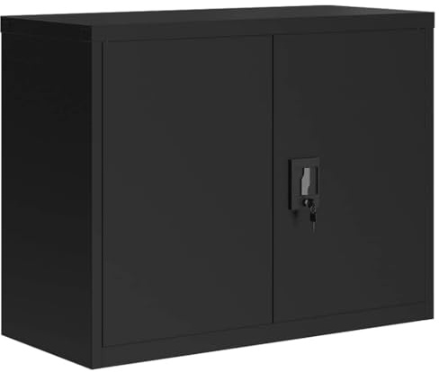 vidaXL Aktenschrank Schwarz 90x40x70 cm Stahl