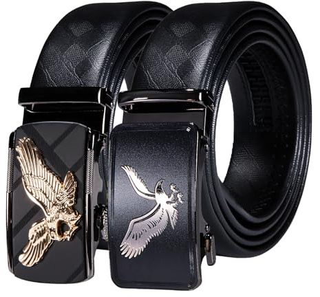 Barry.Wang Mens Fashion Herren Gürtel Echtleder Ratschenschnalle Nur 35mm Automatische Schnalle Lederband mode-Geschenkset für HerrenBusiness/Casual Gürtel, verstellbar | Glattes Gleiten, passend zugeschnitten, Klick-Gürtel-Set für Freizeit, Mode, Klassiker, Business, Geburtstag, Jahrestag