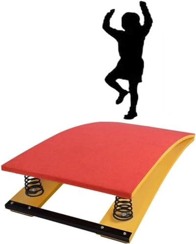 Schweres Sprungbrett mit 2 Federn, Sportgerät für Junior-Turner, tragbares gebogenes Sprungbrett (60 x 40 cm)
