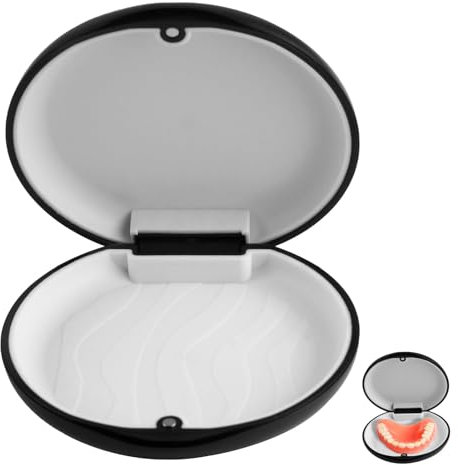 Caja de retención para dentaduras postizas, contenedor de dientes alineadores, caja de baño para dentaduras pequeñas, contenedor limpiador de dentaduras postizas con cierre magnético, contenedor de