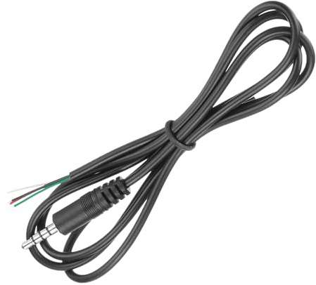 QUARKZMAN Stereo Spina Jack, 3,5mm Cavo Audio Mono Maschio Jack a Filo Nudo Estremità Aperta Sostituzione TRS 4 Poli Stereo 1/8 Cavo Audio Spina Jack per Riparazione Cavo Cuffia, 1m