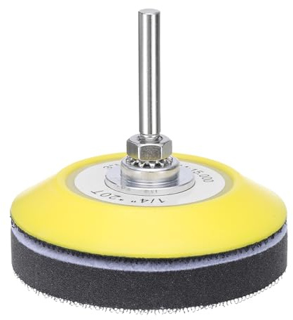 sourcing map 3 Inch Hook and Loop Sanding Disc Pads Polyurethane Drill Sanding Attachment, Sand Paper for Power Tools - Yellow + Black 1 Set 3pcs