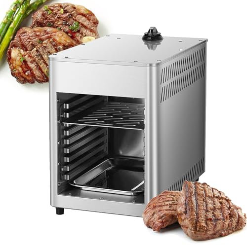 VNATWGOO Asador De Carne A Gas A 1400 ℉, Horno Comercial para Carne De Res De MúLtiples Capas, Temperatura Ajustable, Parrilla Comercial para Carne De Res A 800 ℃,NPJ002G