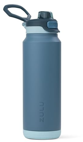 ZULU Powerfill Pro 32oz Stainless Steel Water Bottle with Quick Fill Lid, Triple Walled Vacuum Insulated Metal, Leak Proof Locking Lid, Sip and Chug, Reusable BPA Free, High Tide