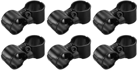 sourcing map 6 Sets Pipe Clamp Connector, 74 x 25mm End Rail Clamps Chain Link Fence Clamp Fit 1.1 (28mm) OD Pipe with Screw and Nuts, Black