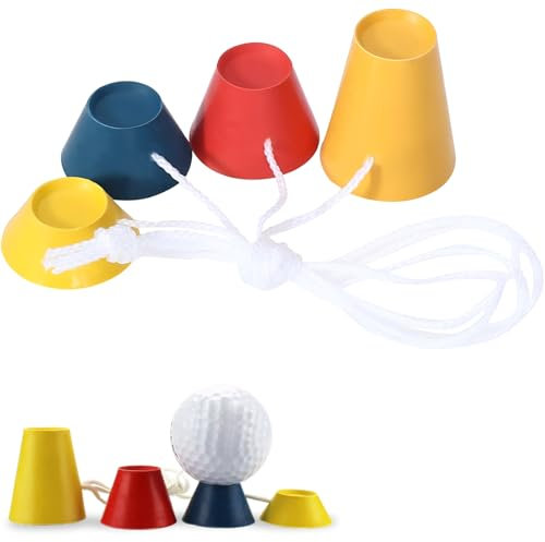 ZFRITP 4 Stück Golf Tees Aus Gummi,Golf Tees Kunststoff,Indoor & Outdoor Golf-Tee,Golftees In Verschiedenen Höhen Und Farben Für Das Training Bei Kaltem Wetter