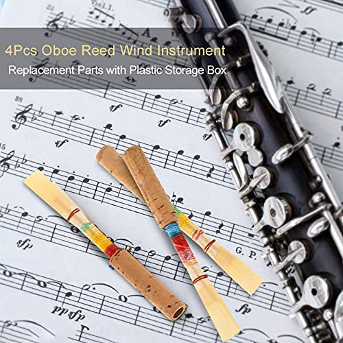 4PCS Oboe Reeds mit Plastikspeicherbox Medium Weichheit Oboe Accessoires für Verbesserte Leistungsbetreuung von Soundqualität Oboe -Spieler