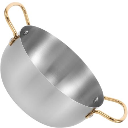 ULTECHNOVO Olla De Cocina Doble Asa De Acero Inoxidable Para Cocinar Ramen Sopa y Fideos Instantáneos Práctica Para Uso Casa o Cocina
