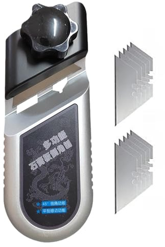 Brosse biseautée pour plaque de plâtre | Outil de découpe pour angles de 45 et 90 degrés, comprend 10 lames et brosse angulaire de précision pour finitions murales et rénovation