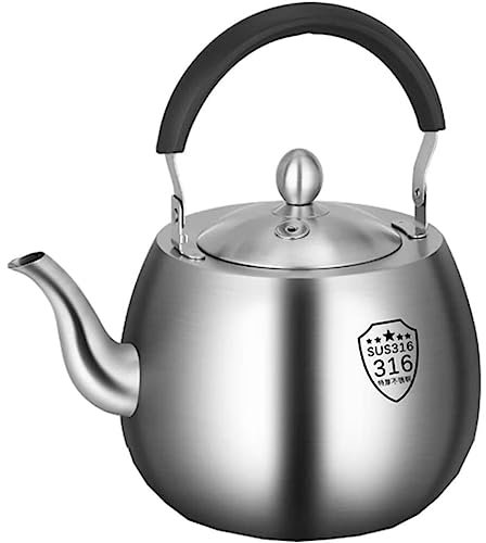HUIBBGO Whistling Tea Kettle Kettle Stovetop Teapot 316 Stainless Steel Stove Top Whistling Tea Kettle Teapot with Slender Spout and Anti-Scald Handle Tea Kettle