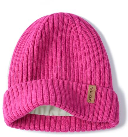 Creekstone Merinowolle Beanie Wintermütze für Damen Herren, Warme Fleece Gefütterte Strickmütze, Doppellagige Weiche Ski Wollemütze