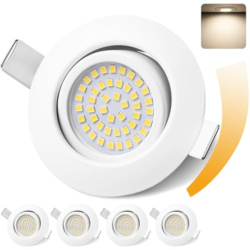 GeyouLux LED Einbaustrahler 230V Dimmbar 68mm 6W IP44 LED Spots 4er set