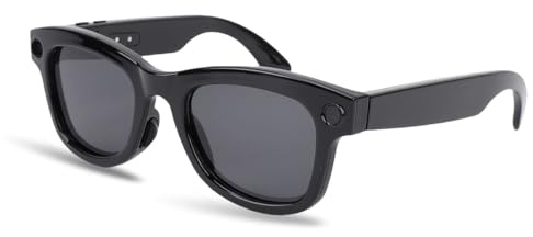 YUEHISY Lunettes Intelligentes AI avec Appareil Photo 5MP et Haut-parleur Ouvert, Lecture de Musique Bluetooth/Appels Clairs, Batterie 4H, Unisexe pour Office Outdoor (Des lunettes de)