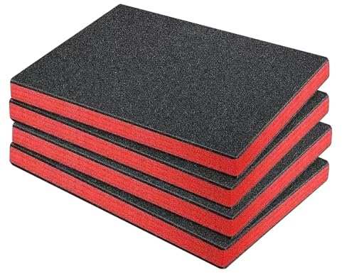 Folpus 4 Stück Werkzeugkasten-Schaumstoff-Epe-Aufbewahrungsblätter für Box-Hartschalenverpackungspolster für Schubladen, 45x50x3cm